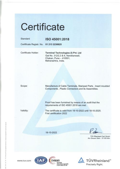 ISO 45001 Certificate